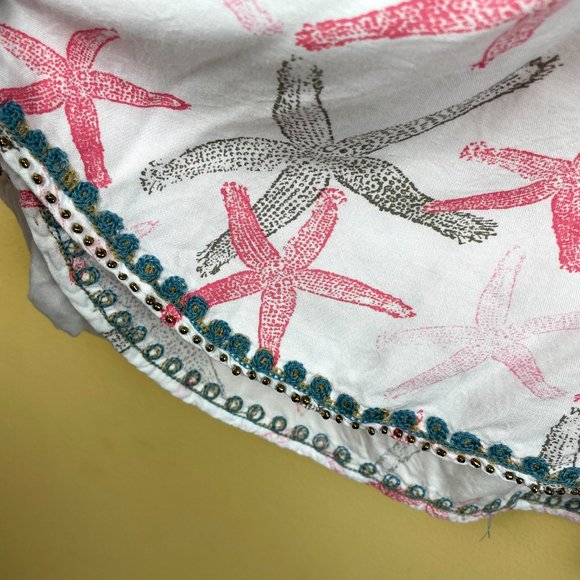 SKEMO Seashells Starfish Tunic Kaftan Beaded Top M - Picture 4 of 9